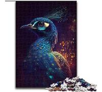 Jigsaw Puzzles for Adults 1000 Piece Peacock Lighting Made of Wood, Fun Activity for at Home 50x75cm Family Fun Activity, Brain Challenge, for Teenager