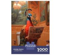 Jigsaw Puzzles for Adults 1000 Piece Peacock Reading Newspaper Toilet Jigsaw Relax Games Wall Decoration Deal As Gifts for The Whole Family 52x38cm/1000pcs