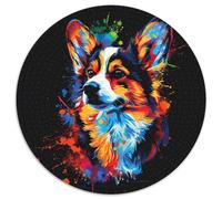 Jigsaw Puzzles for Adults, 1000 Piece Pembroke Welsh Corgi Round Cardboard Jigsaw Puzzles for Adults Perfect for Teenagers & Family Fun, for Birthdays 1000pcs (67.5x67.5cm)