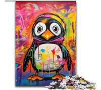 Jigsaw Puzzles for Adults 1000 Piece Penguin Graffiti Painting Challenging Puzzles Christmas Halloween Mother's Day New Year Easter Gift size : 50x75cm