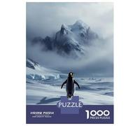 Jigsaw Puzzles for Adults 1000 Piece Penguin in Antarctica with Mountain Backdrop Teenager Puzzles Hands-on Game Difficult Challenge Challenging Game Gifts 52x38cm/1000pcs