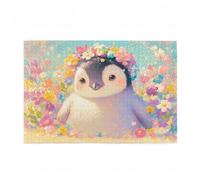 Jigsaw Puzzles for Adults 1000 Piece Penguin Large Puzzle Flower, Difficult Challenging Family Games for The Whole for Women, Wooden Jigsaws with Gift Box Packaging, Home Room Decor 75x50cm D-75
