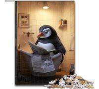 Jigsaw Puzzles for Adults 1000 Piece Penguin Reading Newspaper Puzzles for Adults Family Interactive Game, Ideal for Teenagers, Brain Teaser Gift (Szie 26x38 cm)