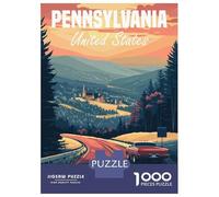 Jigsaw Puzzles for Adults 1000 Piece Pennsylvania Road Trip Jigsaw for Adults Hands-on Game Difficult Hard Fun Activities at Home 70x50cm/1000pcs