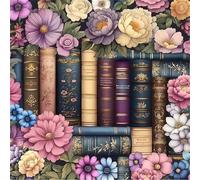 Jigsaw Puzzles for Adults 1000 piece Peony Bookshelf, 1000 Piece Difficult jigsaw puzzles for adults, Challenging Jigsaws 1000 pieces, Puzzle Game for The Whole for Women, Gifts for Men 65x65cm