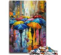 Jigsaw Puzzles for Adults 1000 Piece People in The Rain Stress Reliever Difficult Challenge Every Piece Is Unique - Challenging Family Fun Game 50x75cm