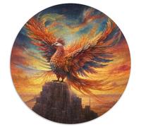 Jigsaw Puzzles for Adults 1000 Piece Phoenix 1000Pc Adults Round Jigsaw Puzzle Interactive Family Game, DIY Home Decor, Brain Teaser Gift 1000pcs (67.5x67.5cm)