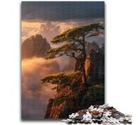 Jigsaw Puzzles for Adults 1000 Piece Pine Trees on The Cliff for And 14 Years And over Interesting Stress Reduction Gifts for Friends And Family 38x26cm