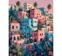 Jigsaw Puzzles for Adults 1000 Piece Pink City Plants, Jigsaws 1000 pieces for adults Family Activity, Challenging puzzles Games, Colourful, Beautiful Decoration Puzzle
