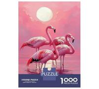 Jigsaw Puzzles for Adults 1000 Piece Pink Flamingos at Sunset Puzzle for Adults Relaxing Games Hand Speed Race Fun Activities at Home 70x50cm/1000pcs