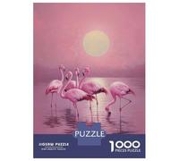 Jigsaw Puzzles for Adults 1000 Piece Pink Flamingos Sunset Jigsaw Hands-on Game Birthday Present Unique Birthday And Xmas Gifts 70x50cm/1000pcs