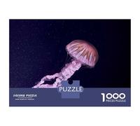Jigsaw Puzzles for Adults 1000 Piece Pink Jellyfish in Dark Water Puzzles for Adults Relaxing Games A Work of Art Fun Activities at Home 70x50cm/1000pcs