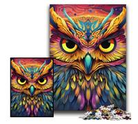 Jigsaw Puzzles for Adults 1000 Piece Pink Owl Jigsaw Puzzles Family Game Night Fun, DIY Decorative Artwork Size 26x38cm
