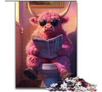 Jigsaw Puzzles for Adults 1000 Piece Pink Yak Go Toilet 1000 Piece Jigsaw Puzzles for Adults Perfect for Teenagers & Family Fun, for Birthdays (Szie 50x75 cm)