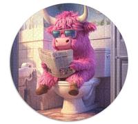 Jigsaw Puzzles for Adults 1000 Piece Pink Yak Go Toilet Cardboard Jigsaw for Teenagers Age Group 14+, Home Decor 1000pcs (67.5x67.5cm)