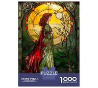 Jigsaw Puzzles for Adults 1000 Piece Pious Woman Stained Glass Jigsaw for Adults Fun Games Wall Art Unique Birthday And Xmas Gifts 52x38cm/1000pcs
