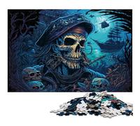 Jigsaw Puzzles for Adults 1000 Piece Pirate Skeleton Jigsaw Puzzles Colorful Home Decor & Interactive Family Game, 26X38CM/10.23x14.96inch