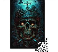 Jigsaw Puzzles for Adults 1000 Piece Pirate Skull1 Puzzles for Adults Wooden Board Puzzles Funny 1000pcs (75x50cm)