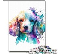 Jigsaw Puzzles for Adults 1000 Piece Poodle Dog Watercolor Jigsaw Puzzle Made of cardboard,Challenging Brain Teaser for Teenagers & Families 1000pcs(26x38cm)