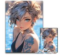 Jigsaw Puzzles for Adults 1000 Piece Poolside Tattoo Beauty Challenging Puzzles Interactive Family Game Ideal Family Activity Game 1000 PCS(38x26cm)
