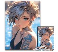 Jigsaw Puzzles for Adults 1000 Piece Poolside Tattoo Beauty Challenging Puzzles Interactive Family Game Ideal Family Activity Game 1000 PCS(75x50cm)