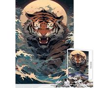 Jigsaw Puzzles for Adults 1000 Piece Powerful Waters Tiger Anti-Stress Toys Gift For Birthdays Impossible Game Enhance Love between Couples Size 50x75cm