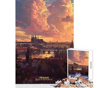 Jigsaw Puzzles for Adults 1000 Piece Prague City Czech Republic DIY Toys Funny Gift Educational Game Suitable for Desktop Decoration Size 38x26cm