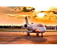 Jigsaw Puzzles For Adults 1000 Piece Private Airplane Jet Taxiing at Sunset Airport Runway Plane Photo Family Funny Challenging Holiday Puzzles Gift