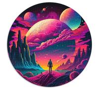 Jigsaw Puzzles for Adults 1000 Piece Psychedelic Alien Landscape 1000Pc Adults Round Jigsaw Puzzle Interactive Family Game, DIY Home Decor, Brain Teaser Gift 1000pcs (67.5x67.5cm)