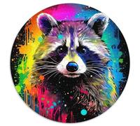 Jigsaw Puzzles for Adults 1000 Piece Psychedelic Animal Raccoon Puzzle 1000 Pieces Jigsaw Challenging Brain Teaser for Teenagers,Family Fun,DIY Home Decor Gift (67.5x67.5cm)