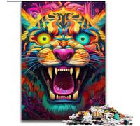 Jigsaw Puzzles for Adults 1000 Piece Psychedelic Animal Tiger Puzzle Family Activity Game for Teenagers, Challenging Brain Teaser (size : 50x75cm)