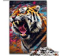 Jigsaw Puzzles for Adults 1000 Piece Psychedelic Animal Tiger Puzzle Family Interactive Game, Ideal for Teenagers, Brain Teaser Gift (size : 50x75cm)