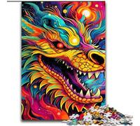 Jigsaw Puzzles for Adults, 1000 Piece Psychedelic Art Dragon Challenging Puzzles size 50x75cm Colorful Home Decor & Interactive Family Game