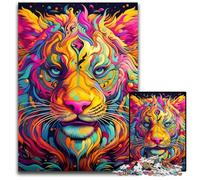 Jigsaw Puzzles for Adults 1000 Piece Psychedelic Art Tiger Impossible Jigsaw Puzzles for Adults Ideal for Family Fun, Relaxation 50x75CM/19.68x29.52inch