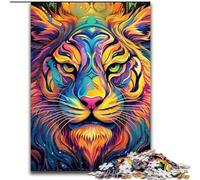 Jigsaw Puzzles for Adults 1000 Piece Psychedelic Art Tiger Jigsaw Puzzles for Adults 50x75cm for Parents, Lovers, Friends - Age 14+