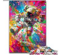 Jigsaw Puzzles for Adults 1000 Piece Psychedelic Astronaut Jigsaw Home Activity for Holidays, Birthdays, And Family Game Nights (size 26x38cm)