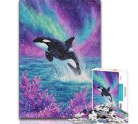 Jigsaw Puzzles for Adults 1000 Piece Psychedelic Blue Whale,Challenging Game Toys Wall Decoration Unique Birthday And Xmas Gifts 38x26cm