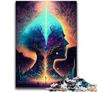 Jigsaw Puzzles for Adults 1000 Piece Psychedelic Brain Stress Reliever Difficult Challenge Suitable for Desktop Decoration 50x75cm