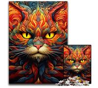 Jigsaw Puzzles for Adults 1000 Piece Psychedelic Cat Jigsaw Puzzles Colorful Home Decor & Interactive Family Game, 50x75CM/19.68x29.52inch