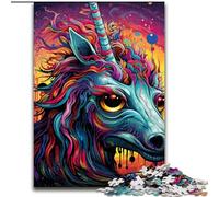 Jigsaw Puzzles for Adults 1000 Piece Psychedelic Colored Horses Impossible Jigsaw Puzzles for Adults Develops Hand-Eye Coordination Skills, Perfect for Birthday Gifts (Szie 50x75cm)