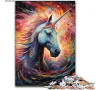 Jigsaw Puzzles for Adults 1000 Piece Psychedelic Colored Horses Jigsaw Made of wood, for Family & Friends, Brain-Teasing Challenge 1000pcs(50x75cm)
