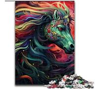Jigsaw Puzzles for Adults, 1000 Piece Psychedelic Colored Horses Puzzle Family Interactive Game, Ideal for Teenagers, Brain Teaser Gift (size : 50x75cm)