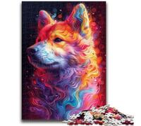 Jigsaw Puzzles for Adults 1000 Piece Psychedelic Dog Adult Puzzles,Toys Educational Games Stress Relieving Unique Birthday And Gifts (38x26cm)