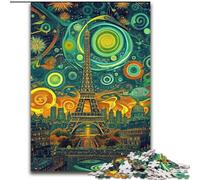 Jigsaw Puzzles for Adults, 1000 Piece Psychedelic Eiffel Jigsaw for Family Fun Perfect for Holidays, Interactive Game Nights (size 50x75cm)