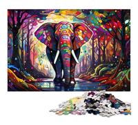 Jigsaw Puzzles for Adults 1000 Piece Psychedelic Elephant Impossible Jigsaw Puzzles for Adults Ideal for Family Fun, Relaxation 26X38CM/10.23x14.96inch