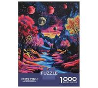Jigsaw Puzzles for Adults 1000 Piece Psychedelic Forest Landscape Jigsaw Puzzle Fun Games Birthday Present Unique Birthday And Xmas Gifts 38x26cm/1000pcs