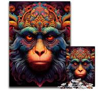 Jigsaw Puzzles for Adults 1000 Piece Psychedelic Monkey Jigsaw Puzzles Colorful Home Decor & Interactive Family Game, 26X38CM/10.23x14.96inch
