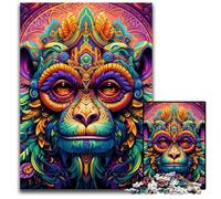 Jigsaw Puzzles for Adults 1000 Piece Psychedelic Monkey Jigsaw Puzzles Colorful Home Decor & Interactive Family Game, 26X38CM/10.23x14.96inch