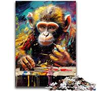 Jigsaw Puzzles for Adults 1000 Piece Psychedelic Monkey Teenager Jigsaw,Family Game Stress Reliever Difficult Challenge Suitable for Couples (75x50cm)