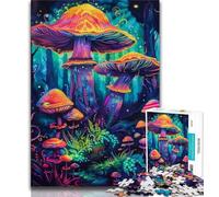 Jigsaw Puzzles for Adults 1000 Piece Psychedelic Mushroom Tree Teenager Jigsaw,Family Game Stress Reliever Difficult Challenge Suitable for Couples 26x38cm